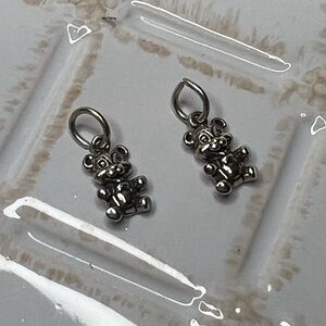 Vintage Tiny Teddy Bear Charm 925 Sterling Silver NOS